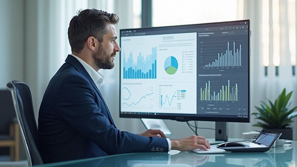 Affärsanalytiker som granskar prestationsmätningar och KPI-data