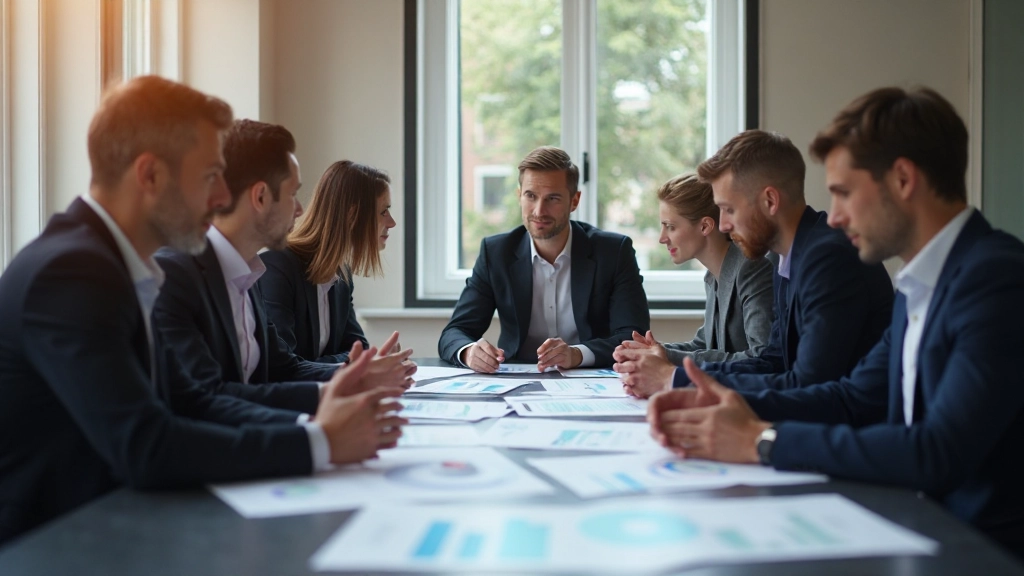 Ledningsteam granskar finansiell prestanda