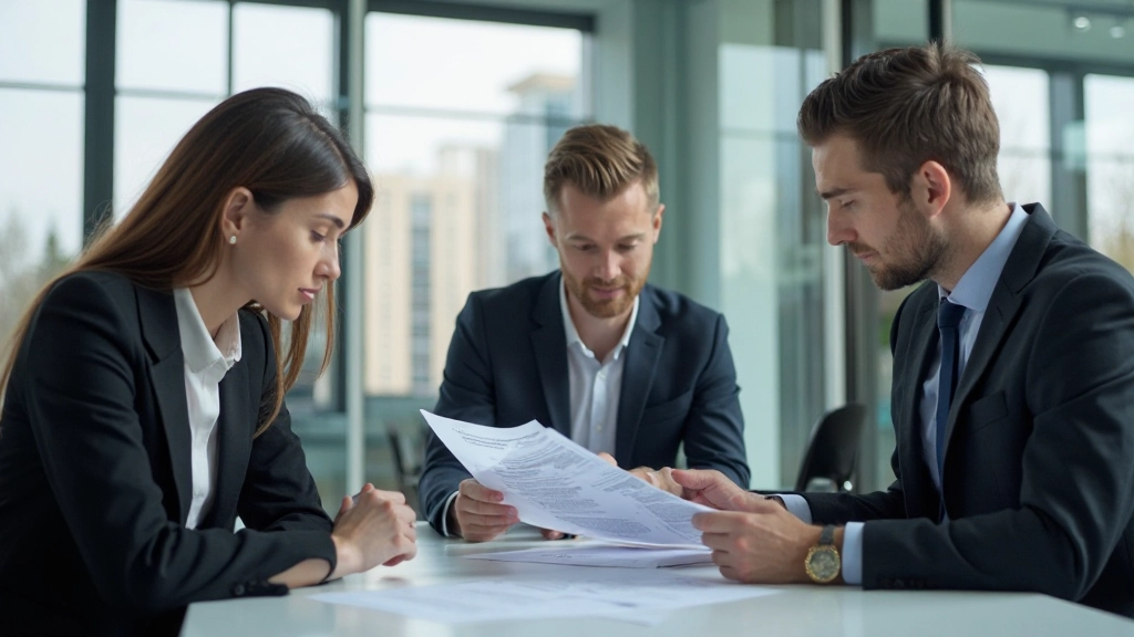 Ledningsgrupp i samarbetsm철te diskuterar organisatorisk transformation och f철r채ndringsledning