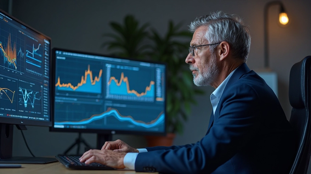 Senior management consultant granskar prestationsm채tv채rden och aff채rsintelligensinstrumentpaneler